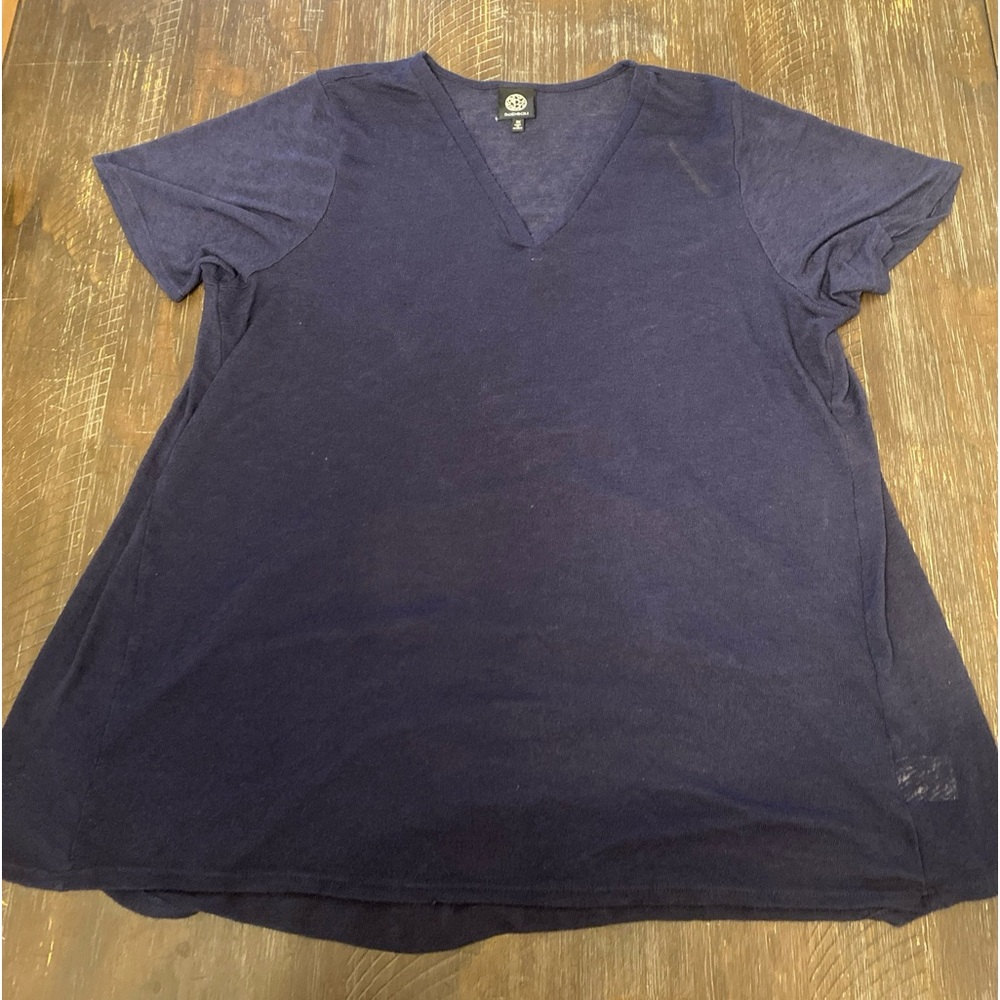 Bobeau V-neck short sleeve relaxed fit T-shirt  Women's 3X